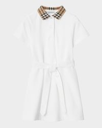 Girl's Astrid Check Polo Shirtdress, Size 3-14