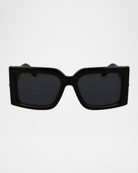 Prisma Modified Acetate Rectangle Sunglasses