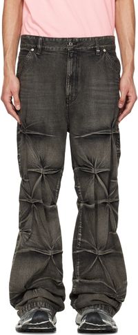 We11done Black Wrinkled Jeans