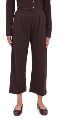 Leset Pointelle Crop Wide Leg Pants Choco L