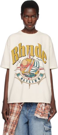 Rhude T-shirt blanc cassé à image Port De Rhude