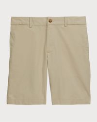 Boy's Logo Embroidered Flat Front Chino Shorts, Size 8-10