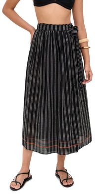 Ulla Johnson Suri Coverup Skirt Noir Strip L