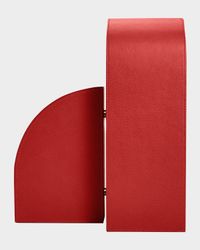 Cubist L Red Leather Bookend