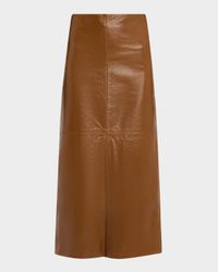 Marta Leather Midi Skirt