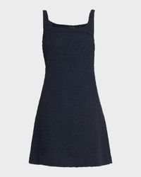 Square-Neck Tweed Mini Dress
