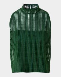 Stripes Embroidered Techno Sleeveless Top