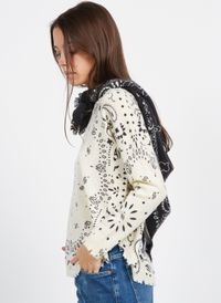 Kujten - Echarpe en cachemire à imprimé - Taille Unique - Noir