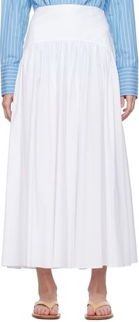 Staud White Procida Maxi Skirt