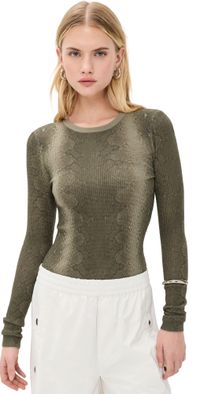 Peachy Den Lulu Thermal Top Olive Python XS