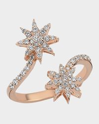 Venus Star Diamond Bypass Ring, Size 7