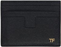 TOM FORD Black Small Grain Leather T Line Card Holder