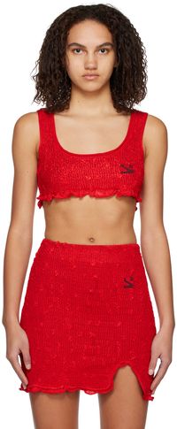 Yuzefi Red Cropped Tank Top