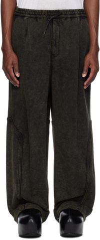 Juun.J Khaki Garment Dyed Wide Sweatpants