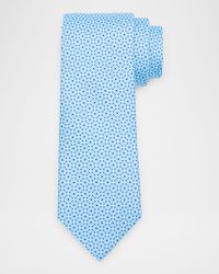Men's Lattice-Print Silk Tie