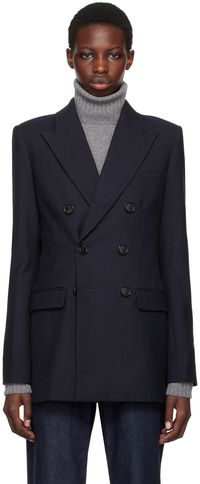 AMI Paris Navy Double-Breasted Blazer