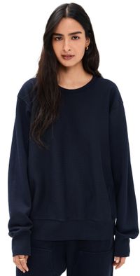Les Tien Heavyweight Crew Sweatshirt Navy XS