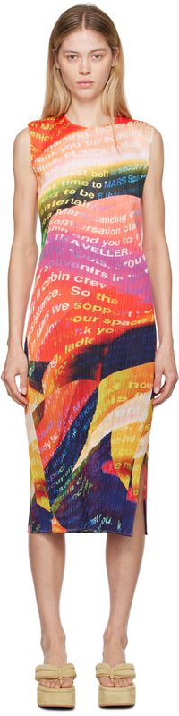 PLEATS PLEASE ISSEY MIYAKE Orange Voyager Midi Dress