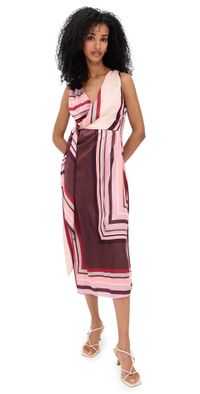 MISA Kina Dress CHOCOLATE GEO STRIPE XS