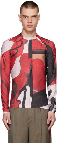 Bethany Williams Red Graphic Long Sleeve T-Shirt