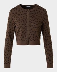 Leopard Jacquard Knit Cardigan