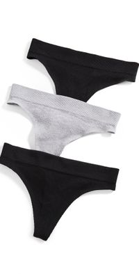 Honeydew Intimates Bailey 3 Pack Thong Black/Heather Grey/Black L