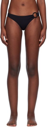 Matteau Culotte de bikini noire à anneau circulaire