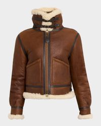Zip-Front Shearling Flight Jacket