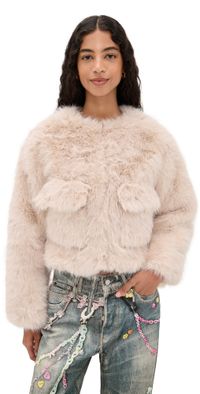 4th & Reckless Reysha Faux Fur Jacket Beige M