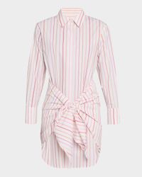 Trish Striped Tie-Front Shirtdress