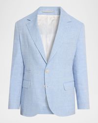 Men's Linen and Virgin Wool Two-Button Blazer