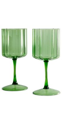 FAZEEK Wine Glasses (set of 2) Green One Size