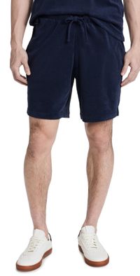 Onia Towel Terry Pull On Shorts 7.75 Deep Navy XL
