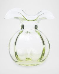 Hibiscus Glass Green Medium Fluted Vase