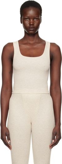 SKIMS Beige Cotton Rib Tank Top