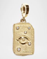 18K Yellow Gold Guardian Relic Coin Pendant with Diamonds