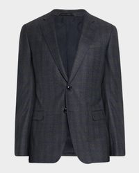 Men's Blurred Plaid G Line Two-Piece Suit