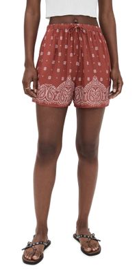 WAYF Breeze Drawstring Shorts Terracotta Bandana S