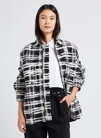 Iro - Veste col classique à carreau en laine mélangée - Taille 40 - Noir