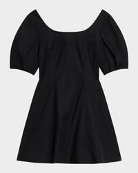 Puff-Sleeve Mini Dress