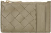 Bottega Veneta Taupe Zipped Card Holder