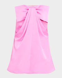 Strapless Draped Bow-Front Mini Dress