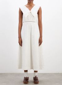 Damson Madder - Robe midi bustier en coton bio - Taille 12 - Blanc