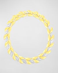 18k Diamond Petals Two-Tone Necklace