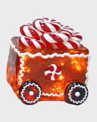 Illuminated Gingerbread Peppermint Candy Freight Car Indoor/Outdoor Christmas Decoration