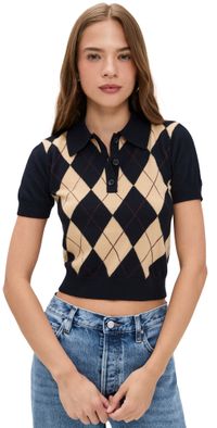 FRAME The Argyle Polo Navy Multi M