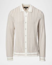 Men's Harvey Stripe Knit Button-Down Shirt