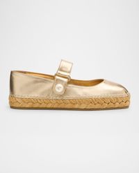 Fayence Metallic Mary Jane Ballerina Espadrilles