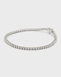18K White Gold Round Diamond Bracelet, 7"L, 3.0tcw