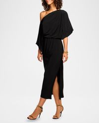 Carlina Draped Asymmetric Midi Dress